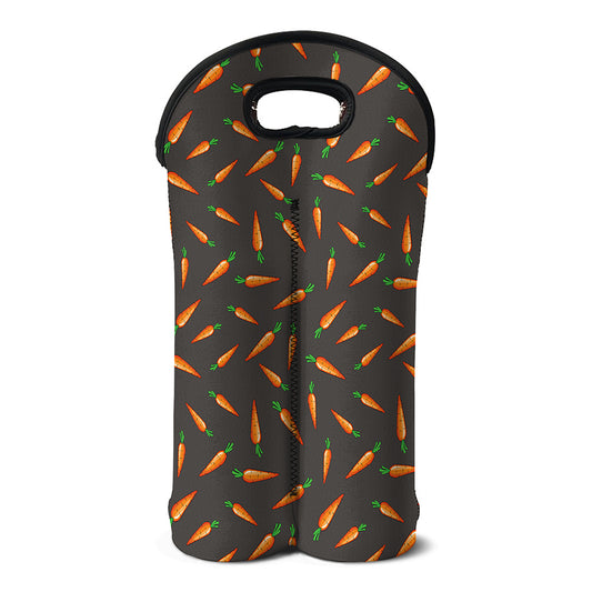Cartoon Carrot Pattern Print Double Neoprene Wine Tote