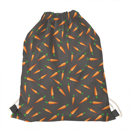 Cartoon Carrot Pattern Print Drawstring Bag