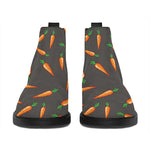 Cartoon Carrot Pattern Print Flat Ankle Boots