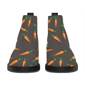 Cartoon Carrot Pattern Print Flat Ankle Boots