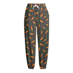 Cartoon Carrot Pattern Print Fleece Lined Knit Pants