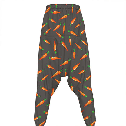 Cartoon Carrot Pattern Print Hammer Pants