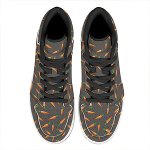 Cartoon Carrot Pattern Print High Top Leather Sneakers