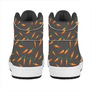 Cartoon Carrot Pattern Print High Top Leather Sneakers