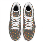 Cartoon Carrot Pattern Print High Top Leather Sneakers