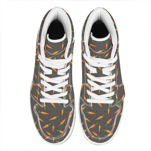 Cartoon Carrot Pattern Print High Top Leather Sneakers