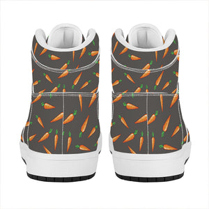 Cartoon Carrot Pattern Print High Top Leather Sneakers