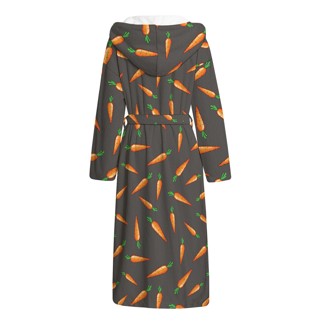 Cartoon Carrot Pattern Print Hooded Bathrobe