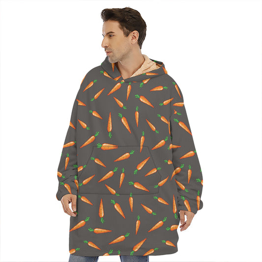 Cartoon Carrot Pattern Print Hoodie Blanket