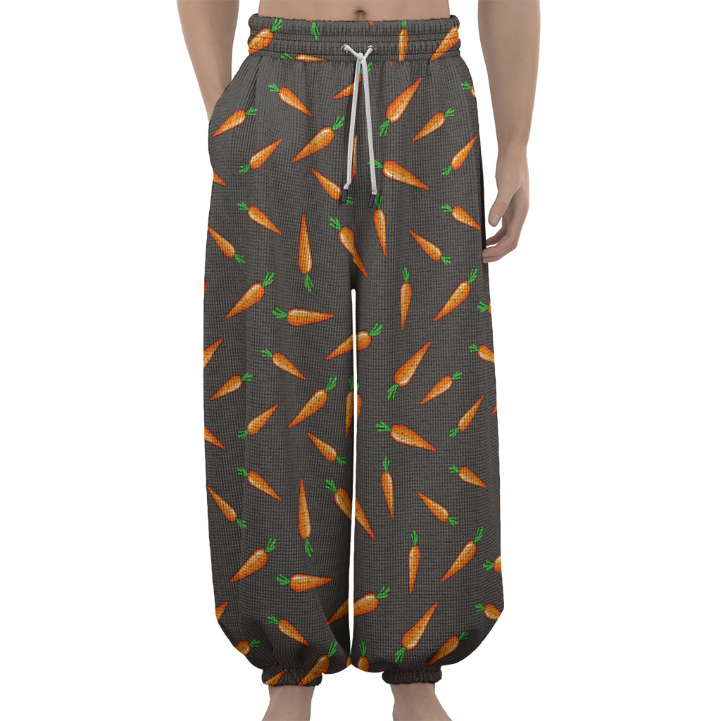 Cartoon Carrot Pattern Print Lantern Pants