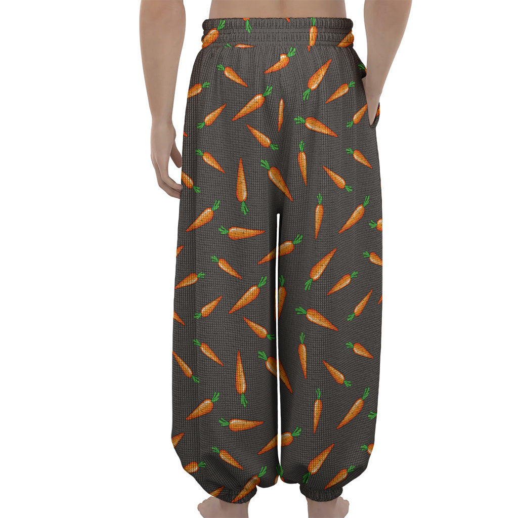 Cartoon Carrot Pattern Print Lantern Pants