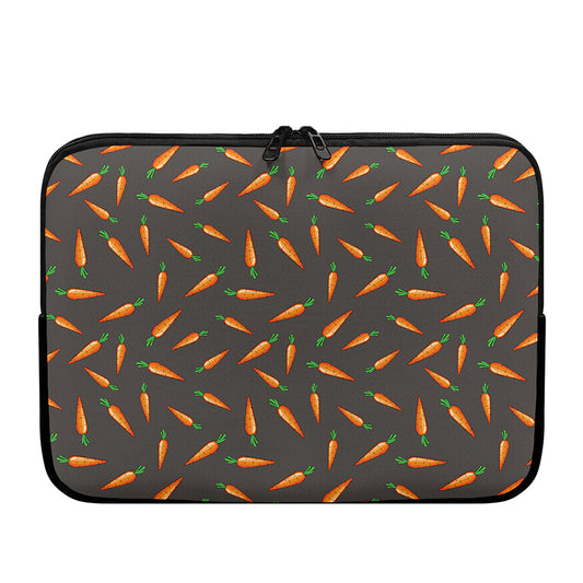 Cartoon Carrot Pattern Print Laptop Sleeve