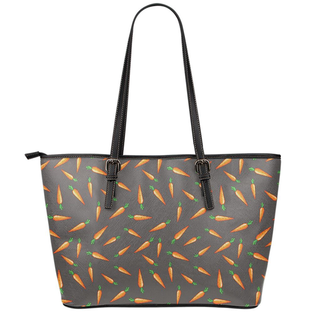 Cartoon Carrot Pattern Print Leather Tote Bag