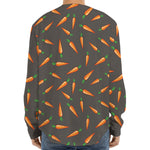 Cartoon Carrot Pattern Print Long Sleeve Baseball Jersey