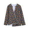 Cartoon Carrot Pattern Print Long Sleeve Short Coat