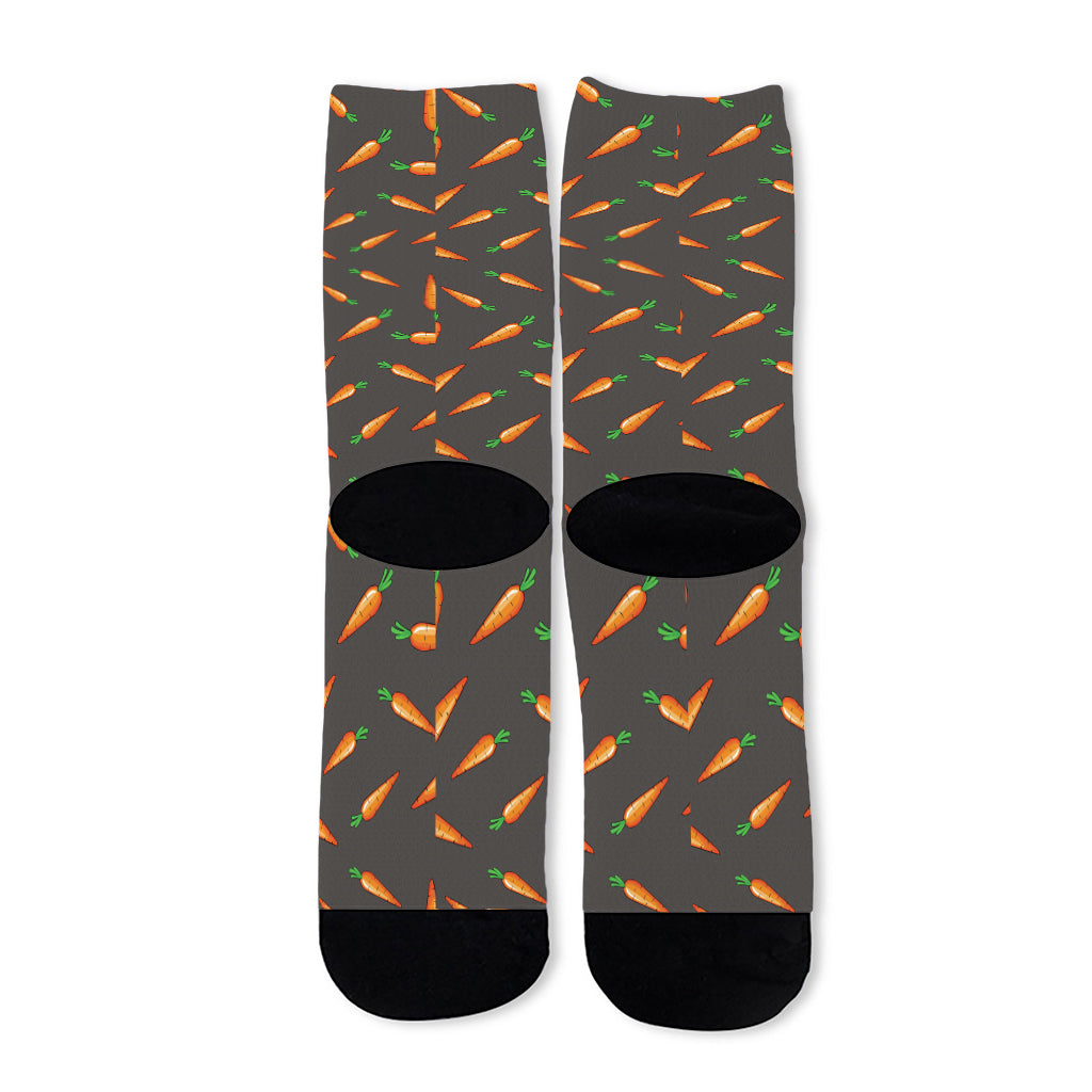 Cartoon Carrot Pattern Print Long Socks