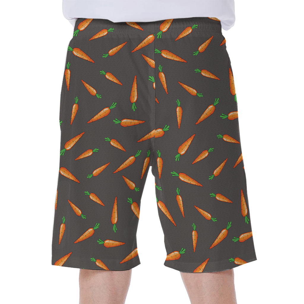 Cartoon Carrot Pattern Print Men's Beach Shorts
