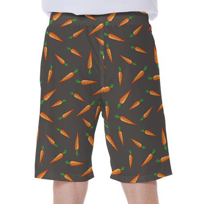Cartoon Carrot Pattern Print Men's Beach Shorts