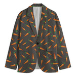 Cartoon Carrot Pattern Print Men's Blazer