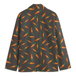 Cartoon Carrot Pattern Print Men's Blazer