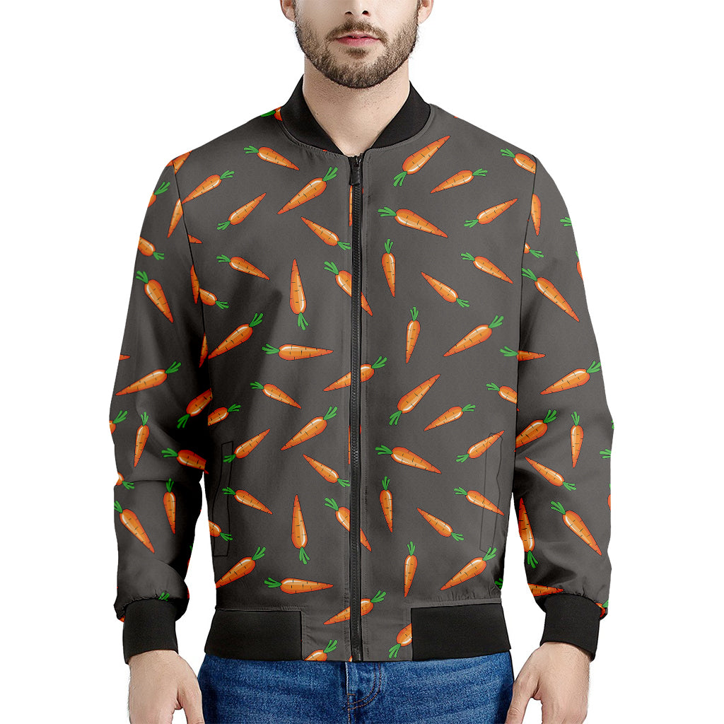 Cartoon Carrot Pattern Print Men's Bomber Jacket