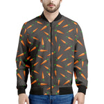 Cartoon Carrot Pattern Print Men's Bomber Jacket