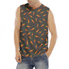 Cartoon Carrot Pattern Print Men's Fitness Tank Top