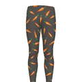 Cartoon Carrot Pattern Print Men's Leggings