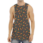 Cartoon Carrot Pattern Print Men's Muscle Tank Top