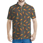 Cartoon Carrot Pattern Print Men's Polo Shirt