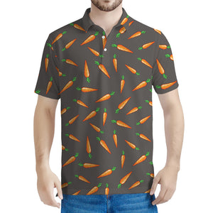 Cartoon Carrot Pattern Print Men's Polo Shirt