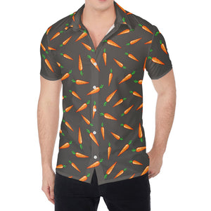 Cartoon Carrot Pattern Print Men's Shirt