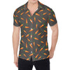 Cartoon Carrot Pattern Print Men's Shirt