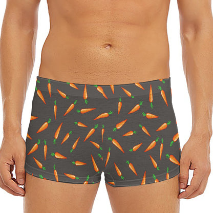 Cartoon Carrot Pattern Print Men's Short Boxer Briefs