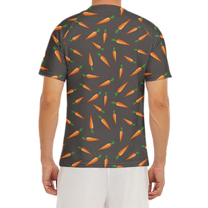 Cartoon Carrot Pattern Print Men's Short Sleeve Rash Guard