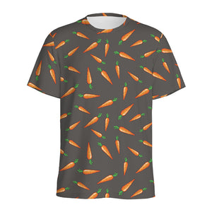 Cartoon Carrot Pattern Print Men's Sports T-Shirt