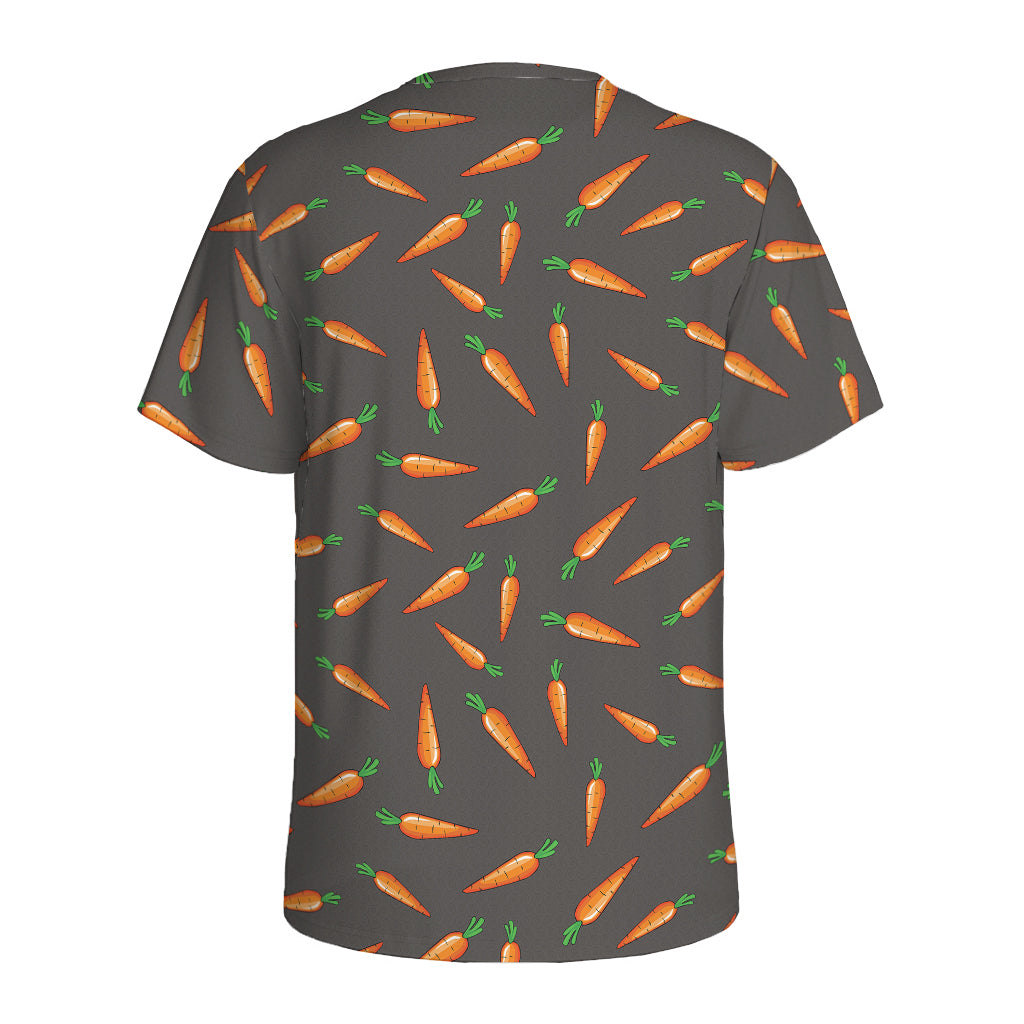 Cartoon Carrot Pattern Print Men's Sports T-Shirt