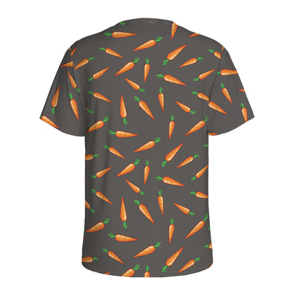 Cartoon Carrot Pattern Print Men's Sports T-Shirt