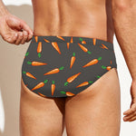 Cartoon Carrot Pattern Print Men's Swim Briefs