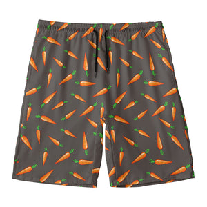 Cartoon Carrot Pattern Print Men's Swim Trunks