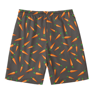 Cartoon Carrot Pattern Print Men's Swim Trunks