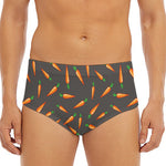 Cartoon Carrot Pattern Print Men's Triangle Swim Briefs