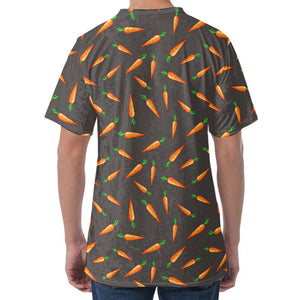 Cartoon Carrot Pattern Print Men's Velvet T-Shirt