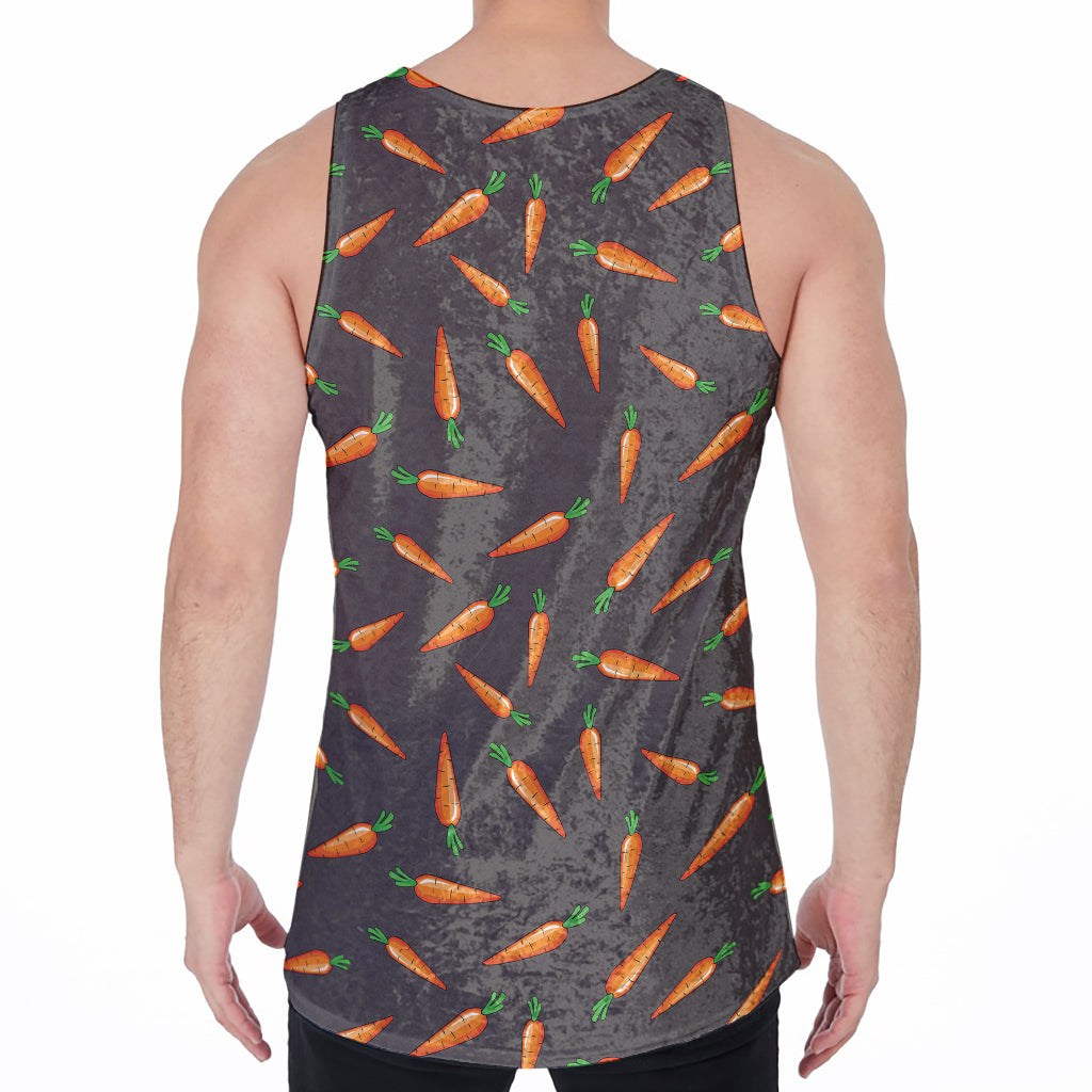 Cartoon Carrot Pattern Print Men's Velvet Tank Top