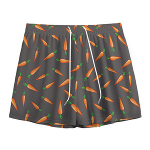 Cartoon Carrot Pattern Print Mesh Shorts