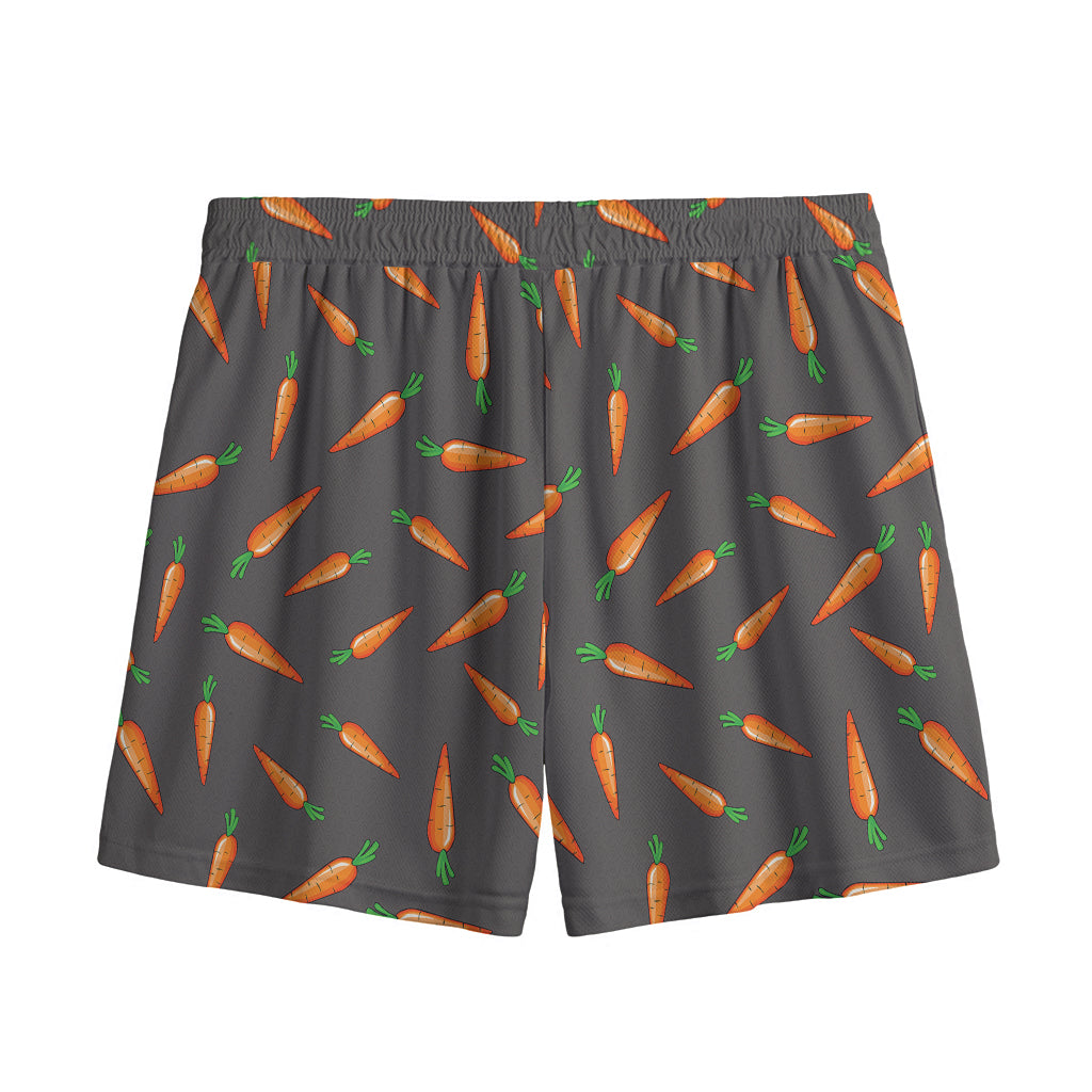 Cartoon Carrot Pattern Print Mesh Shorts