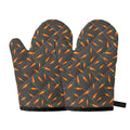 Cartoon Carrot Pattern Print Oven Mitts