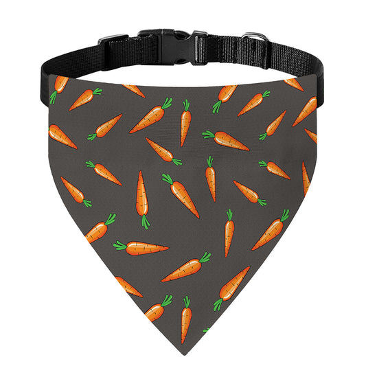 Cartoon Carrot Pattern Print Over The Collar Dog Bandana