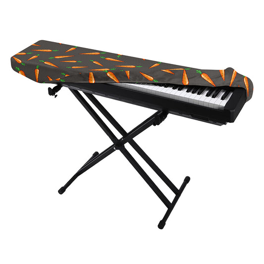 Cartoon Carrot Pattern Print Piano Keyboard Cover