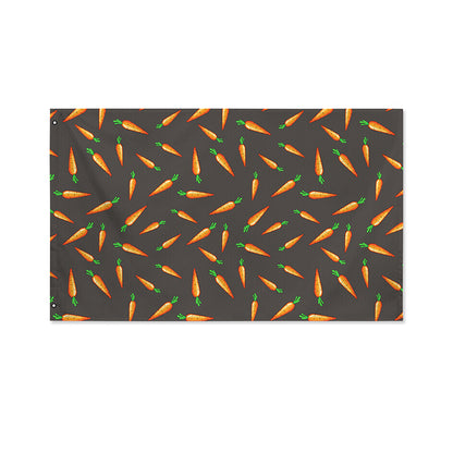 Cartoon Carrot Pattern Print Polyester Flag